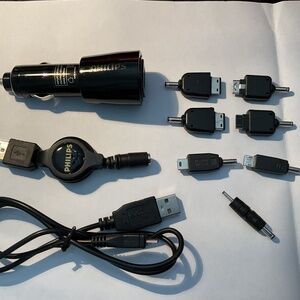 Philips Car Charger/Adapter, USB Cord, USB Cable, & Adapter Tips.